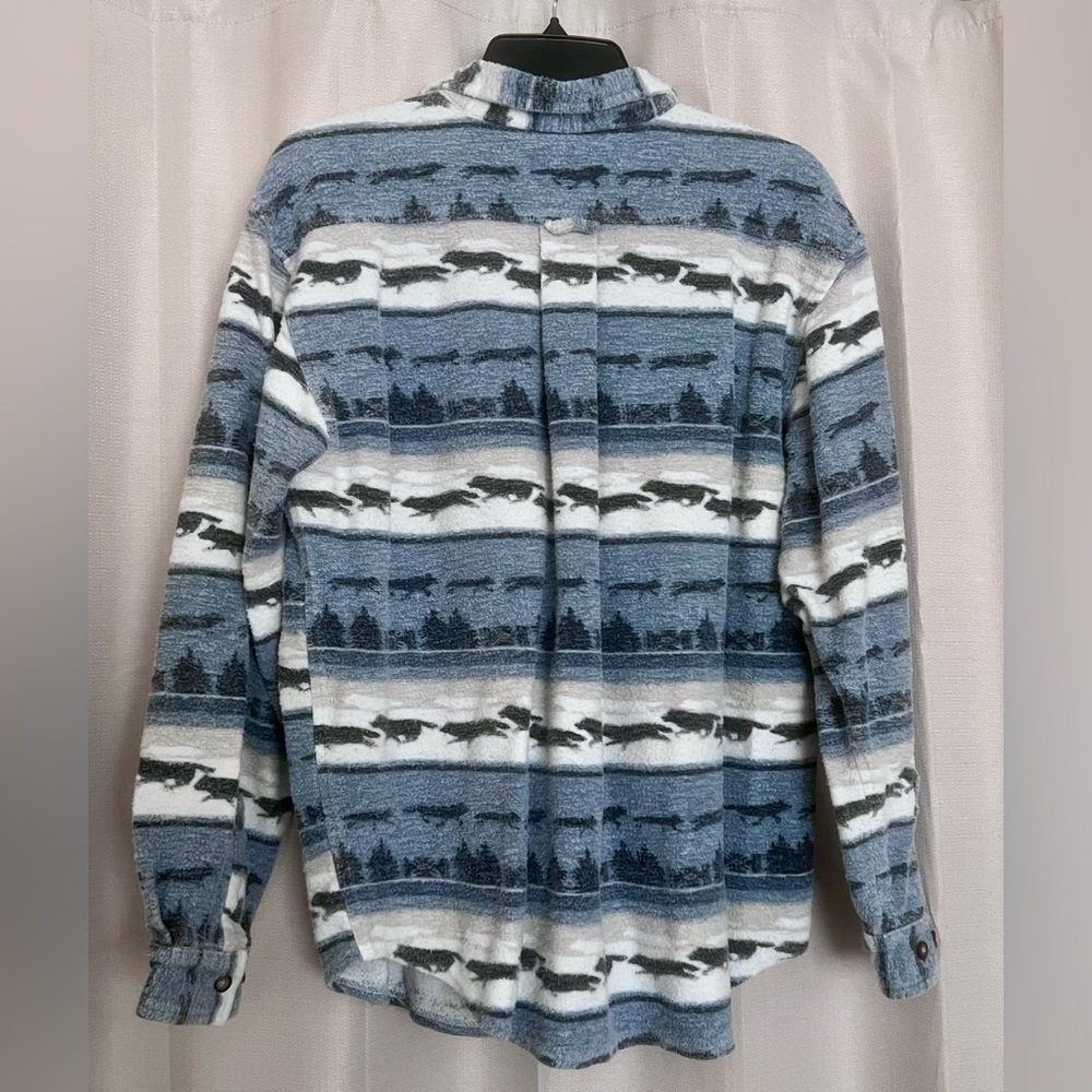 RedHead For Her Blue Bear Wildlife Flannel Shirt Jacket L - Picture 5 of 6